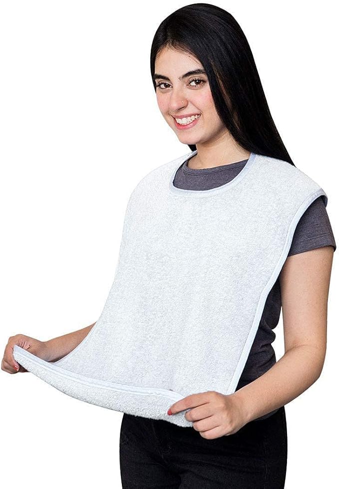 Avalon Towels Adult Bibs for Women 100% Cotton Bib for Adults for Eating - Terry Cloth Adult Bibs for Men Clothing Protectors