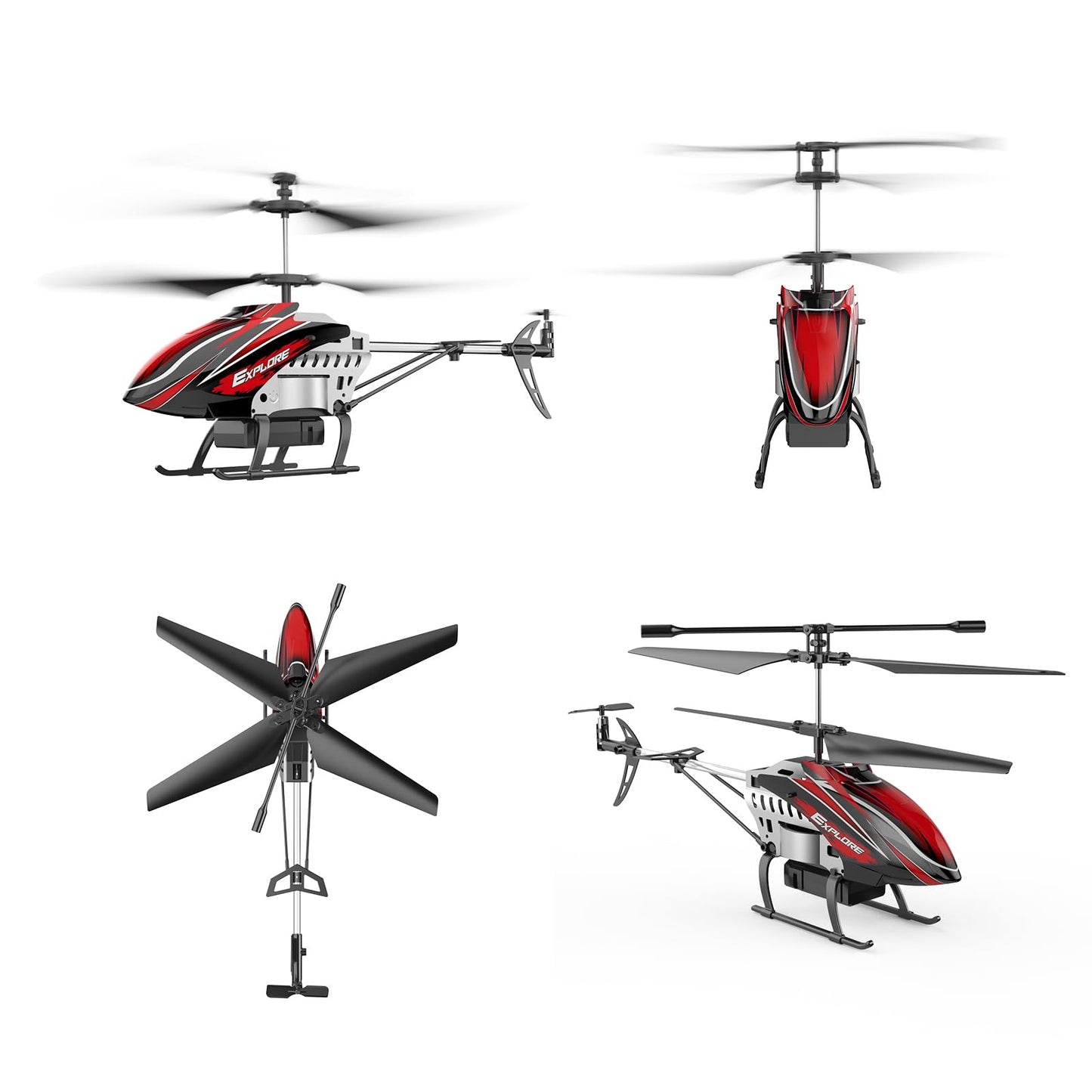 BUSSGO RC Helicopter X11C Pack with 4 Batteries, Remote Control Helicopter for Kids with 30Mins Flight(2 Batteries), 7+1 LED Light Modes, Altitude Hold, RC Toys for Boys Girls