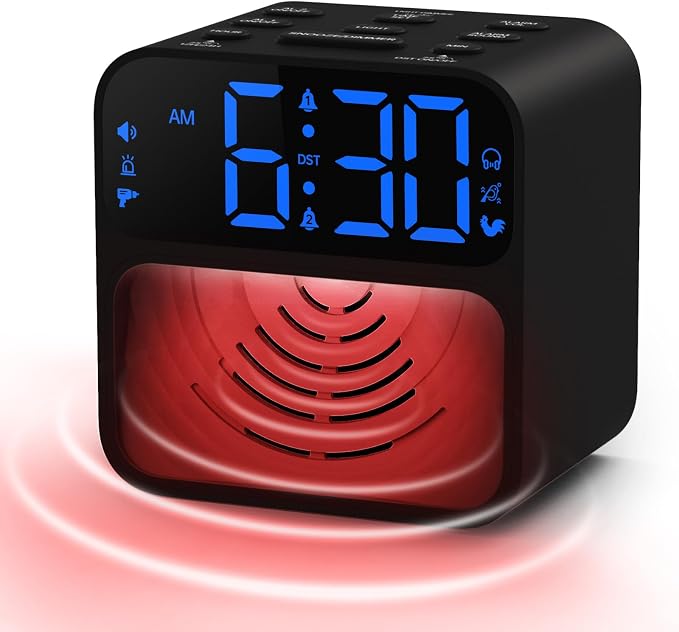 AuroraCalm Extra Loud Alarm Clock for Heavy Sleepers with 115dB Alarm