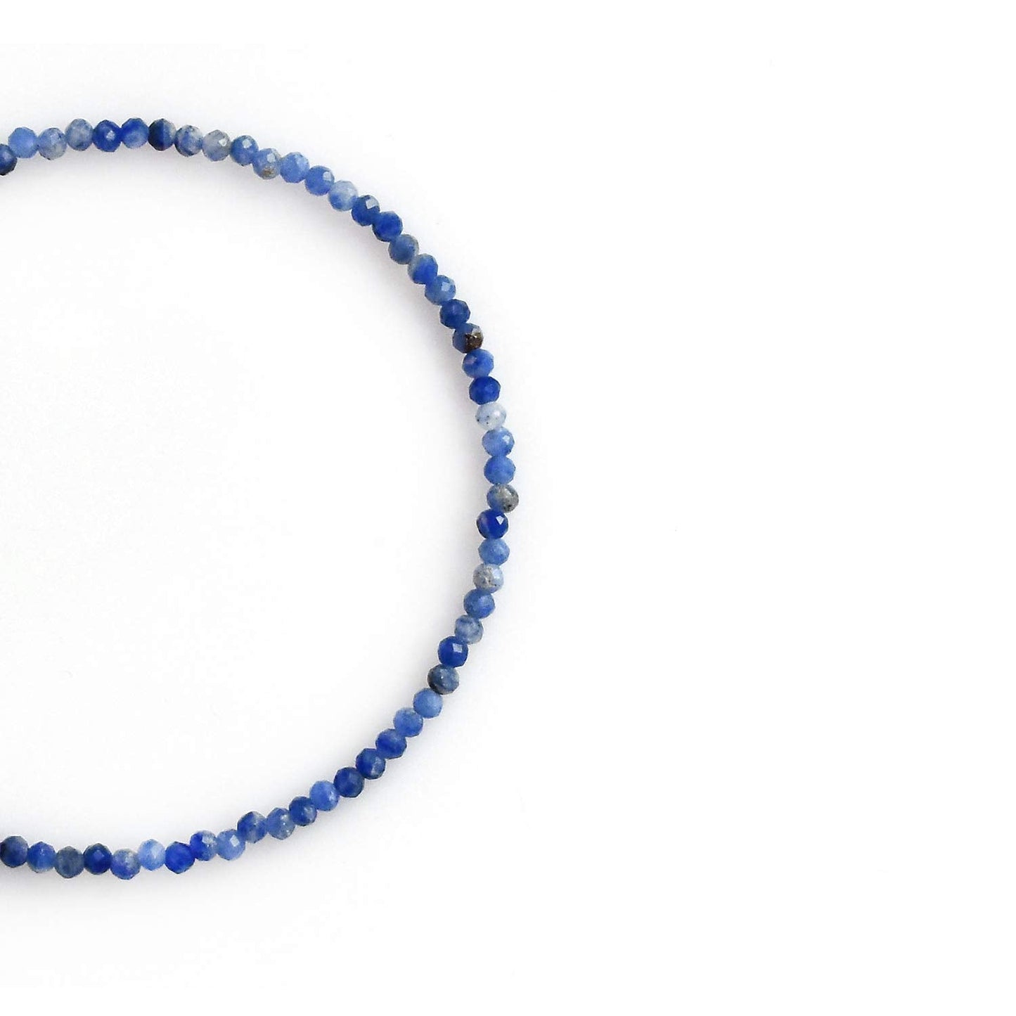 Gempires Sodalite Dainty Bracelet for Women | Handmade 2.5 mm Faceted Beads | Minimal Stacking Jewelry | Adjustable Lightweight Fit | Blue Crystal Gift