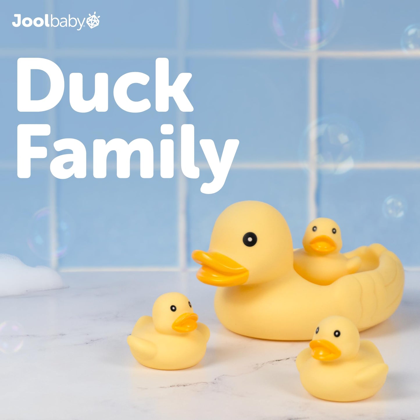Jool Baby 15-Piece Bathtub Toys Gift Set – Bath Squirts, Rubber Ducks, Whale Fidget Spinner Toy – Bath Toy Storage Organizer Included