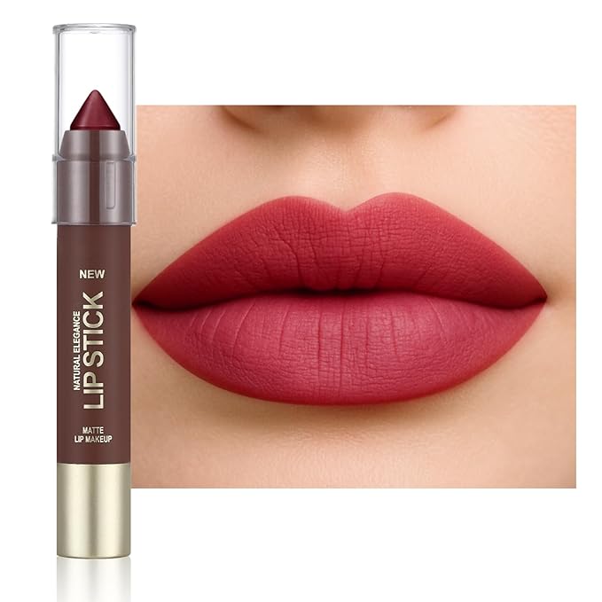 Erinde Matte Lipstick Lip Liner Crayon for Women, 24 Hour Lipstick Lip Liner Pencil, Neutral Lip Stick Lipliner Waterproof Long Lasting Smudge Proof, Vegan & Cruelty-Free, 06 Plum Berry