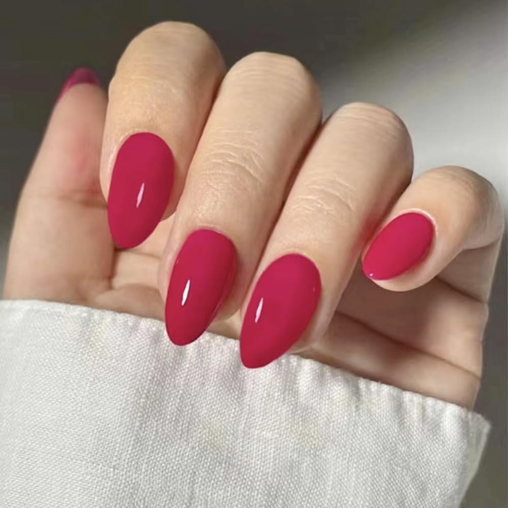 CTTHNBD 6 Packs (144 Pcs) Almond, Pink Press on Nails - Medium, Short, French Tip, Ombre, Gel False Nails - 12 Sizes, 6 Styles