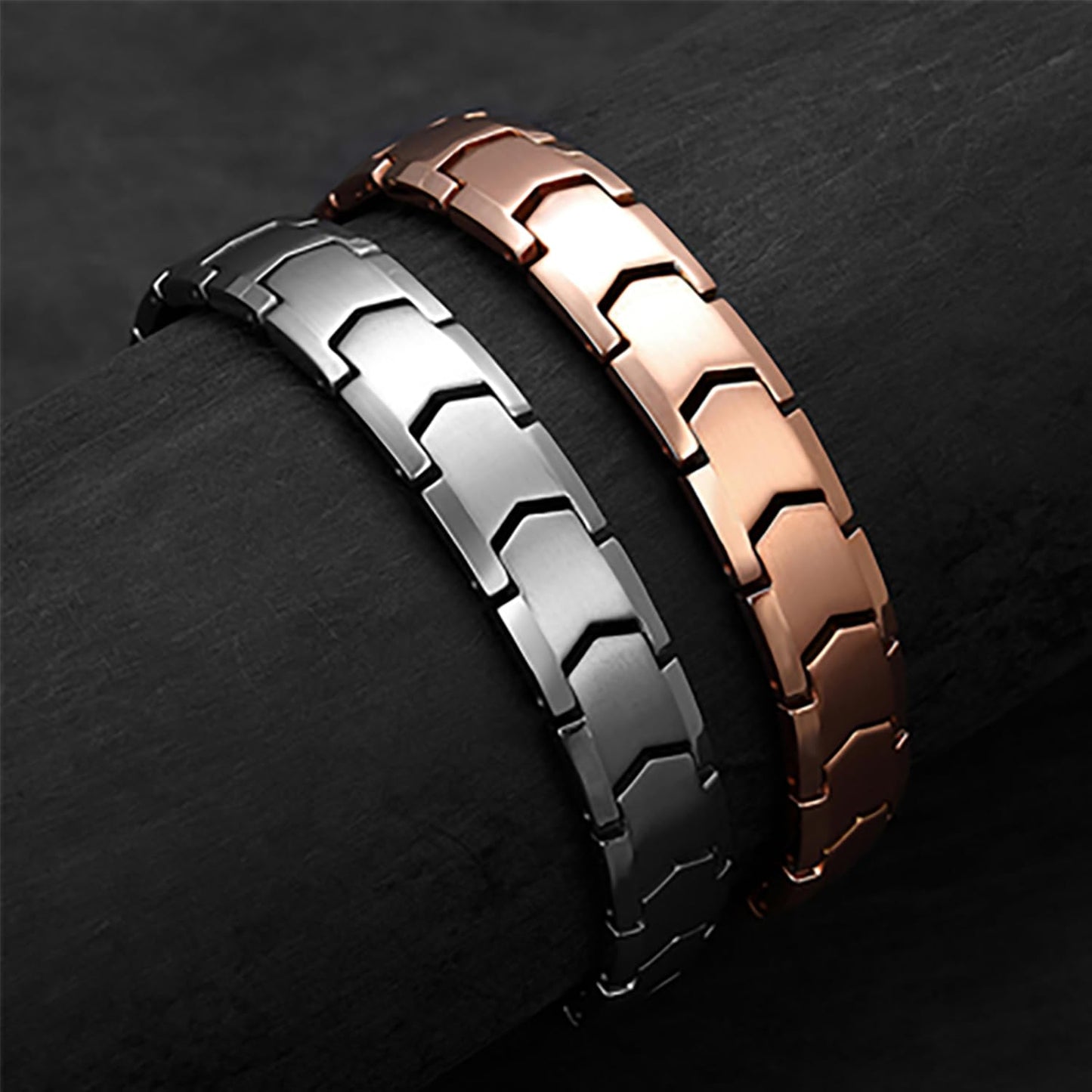Apocalyptic-K ®Magnetic Therapy,Men's TITANIUM Magnetic Bracelets，Ultra Strength，Pure Titanium (Lightness),Eliminate Static Electricity (Silver Magnetic Bracelet)