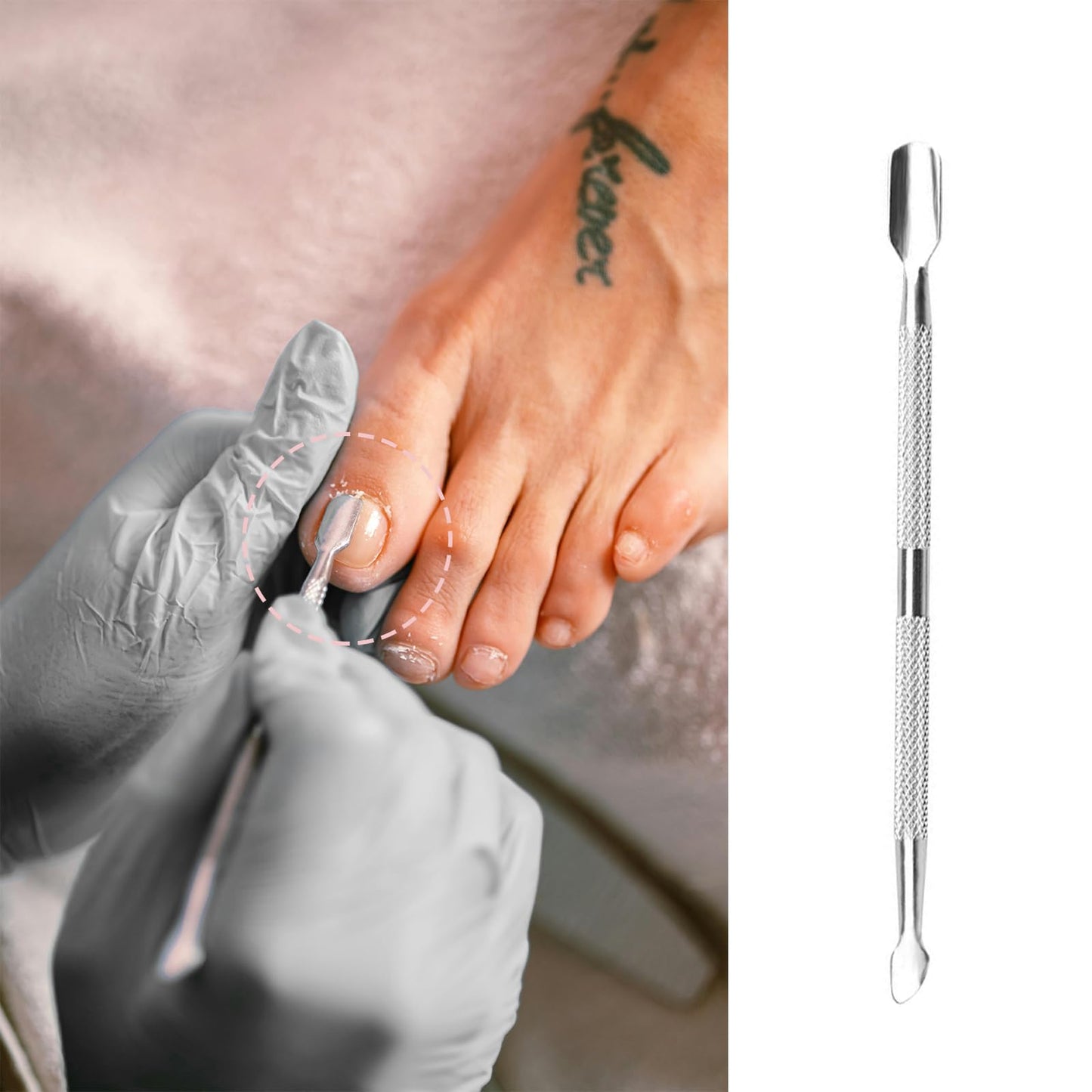 15 Pcs Stainless Steel Cuticle Pusher Remover and Cutter, Metal Cuticle Pusher, Double Sided Manicure Pedicure Nail Tool for Fingernails and Toenails