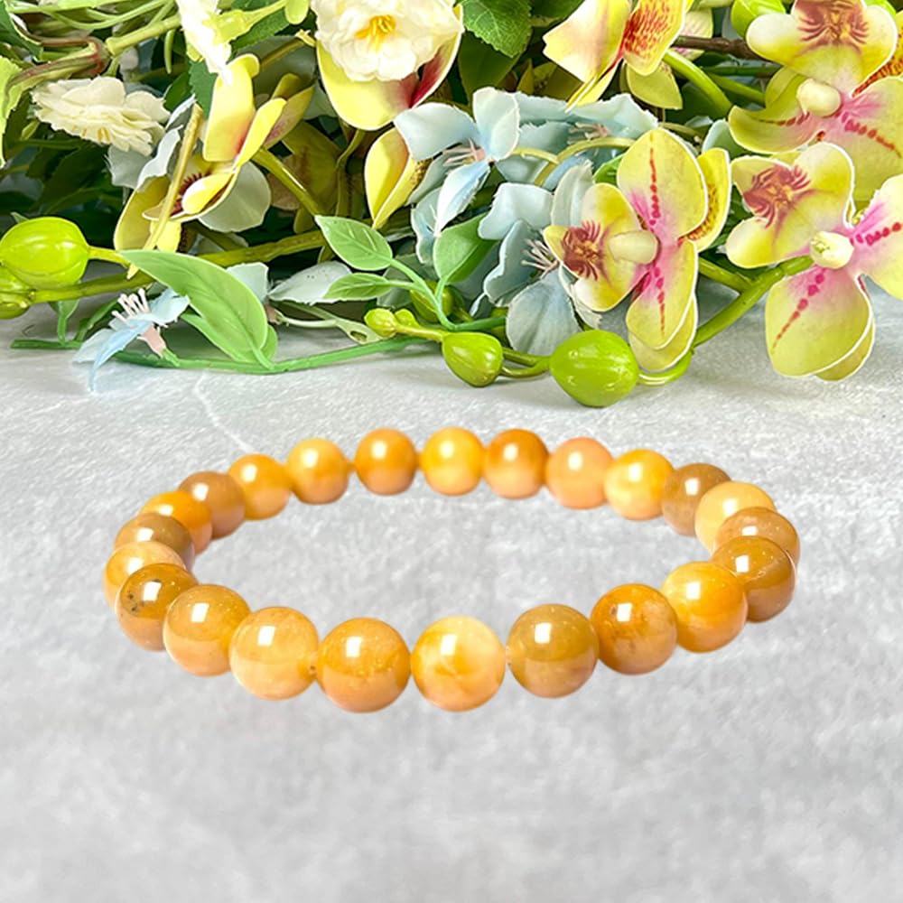 Crystal Treasure 8mm Golden Healer stone Round Beads Stretch Bracelet