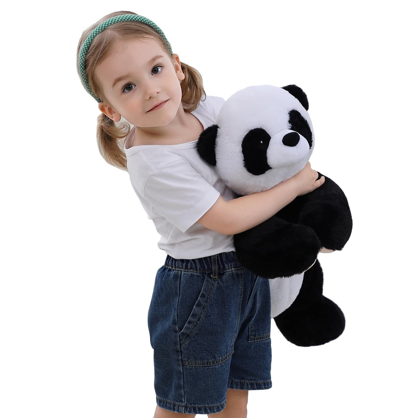 JellyMallow 5 lbs 24 inches Panda Weighted Stuffed Animals, Cuddly Weighted Panda Plush Pillow Giant Plushie Ideal Gift for Adults & Kids