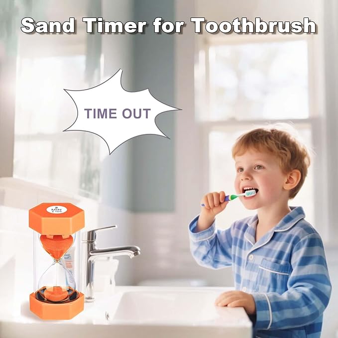 30 Minute Hourglass Sand Timer, Unbreakable Hexagon Sand Clock 30 Min, Reloj De Arena 30 Minutos,Plastic Colorful Hour Glass Sandglass for Classroom Games(Orange)