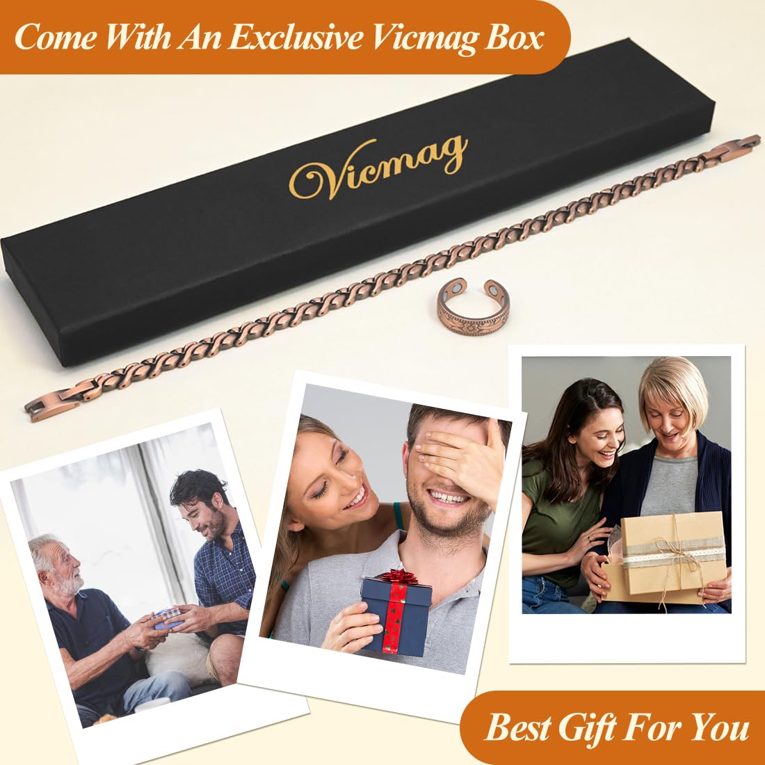 Vicmag Copper Anklet for Women Magnetic Ankle Bracelet with Ultra Strength Magnets 99.9% Solid Copper Gift for Her (Adjustable)