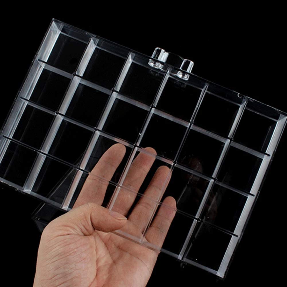 HOKY 120 Grids Transparent Acrylic Nail Display Organizer Makeup Jewelry Nail Art Cosmetic Display Rack Drawer Boxes Organizers