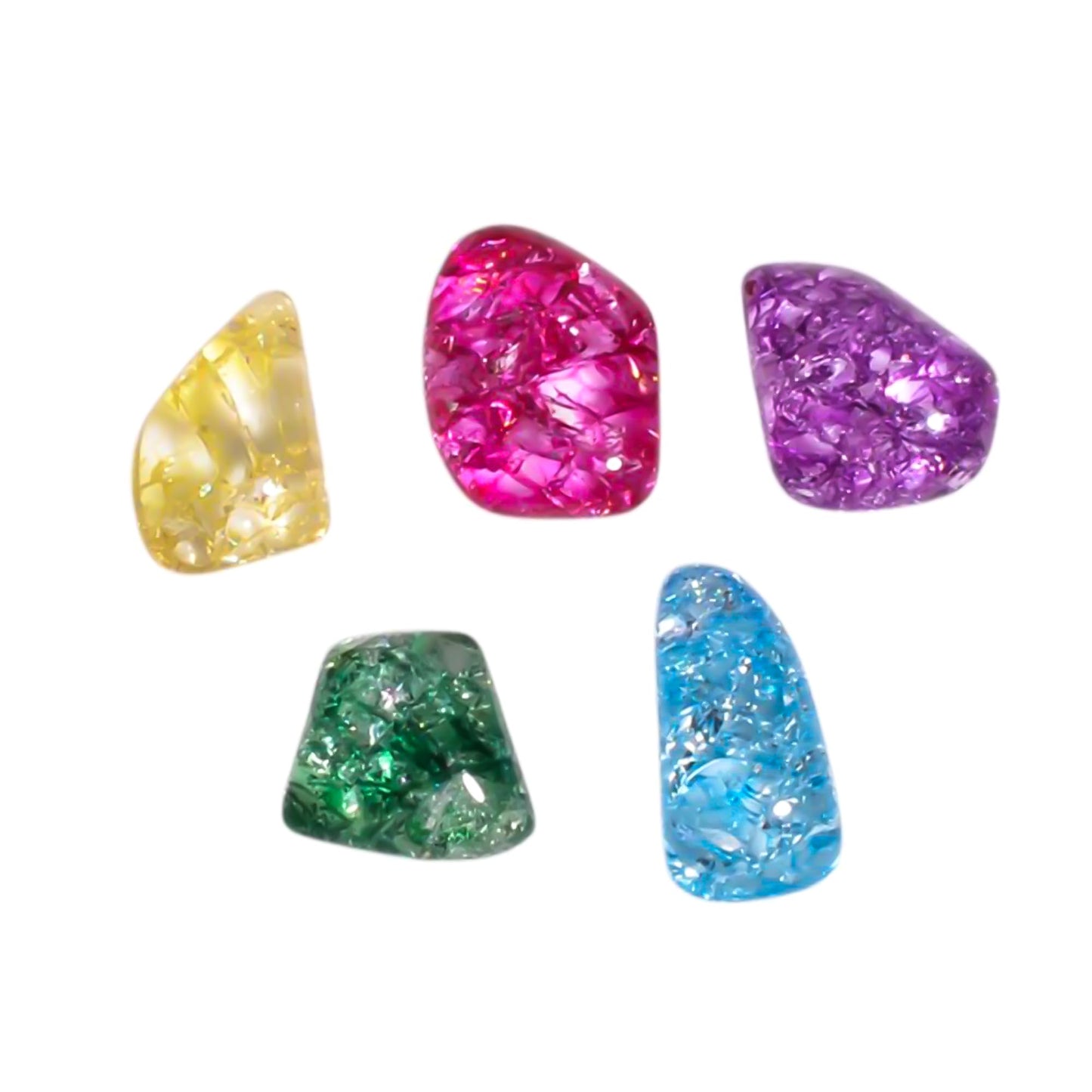 Yashee 5 PCS Natural Crackle Quartz, Mix Shape Tumble Loose Gemstone, Wholesale Bulk Cabochons, Jewelry Making Supply, Chakra Healing Stones, Wire Wrapping, DIY, Gem Collection