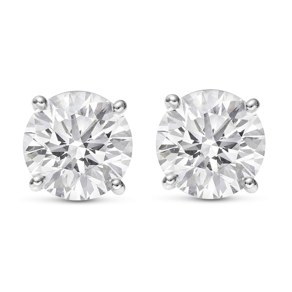 Platinum 0.5 Carat Round Shape LAB GROWN Diamond IGI Certified Stud Earrings for women 4 Prong Push Back (E/F Color VS2/SI1 CLARITY)