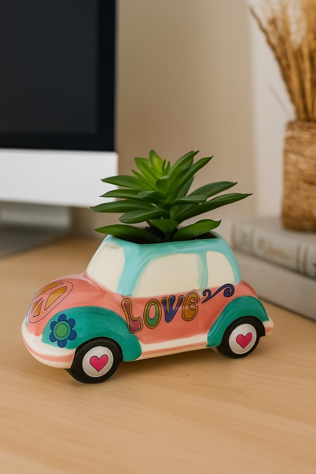 The Bridge Collection Hippy Vehicle Planter Pot (Love 'Bug')