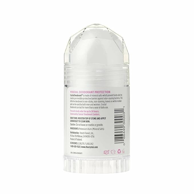 Crystal Mineral Deodorant Stick, Unscented 4.25 oz (Pack of 12)
