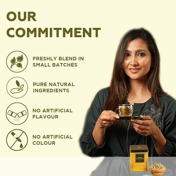 CHAYAM Ginger Lemongrass Tea – 50g/1.77oz Each | Premium Tin Pack | Refreshing Blend with Lemon Peel, Licorice & Spearmint | Herbal Tea | Caffeine-Free | 100% Natural Ingredient - Pack of 2