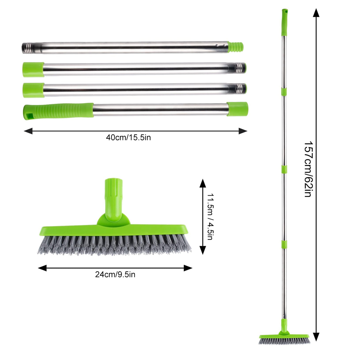 2 Pack Grout Brush with Long Handle