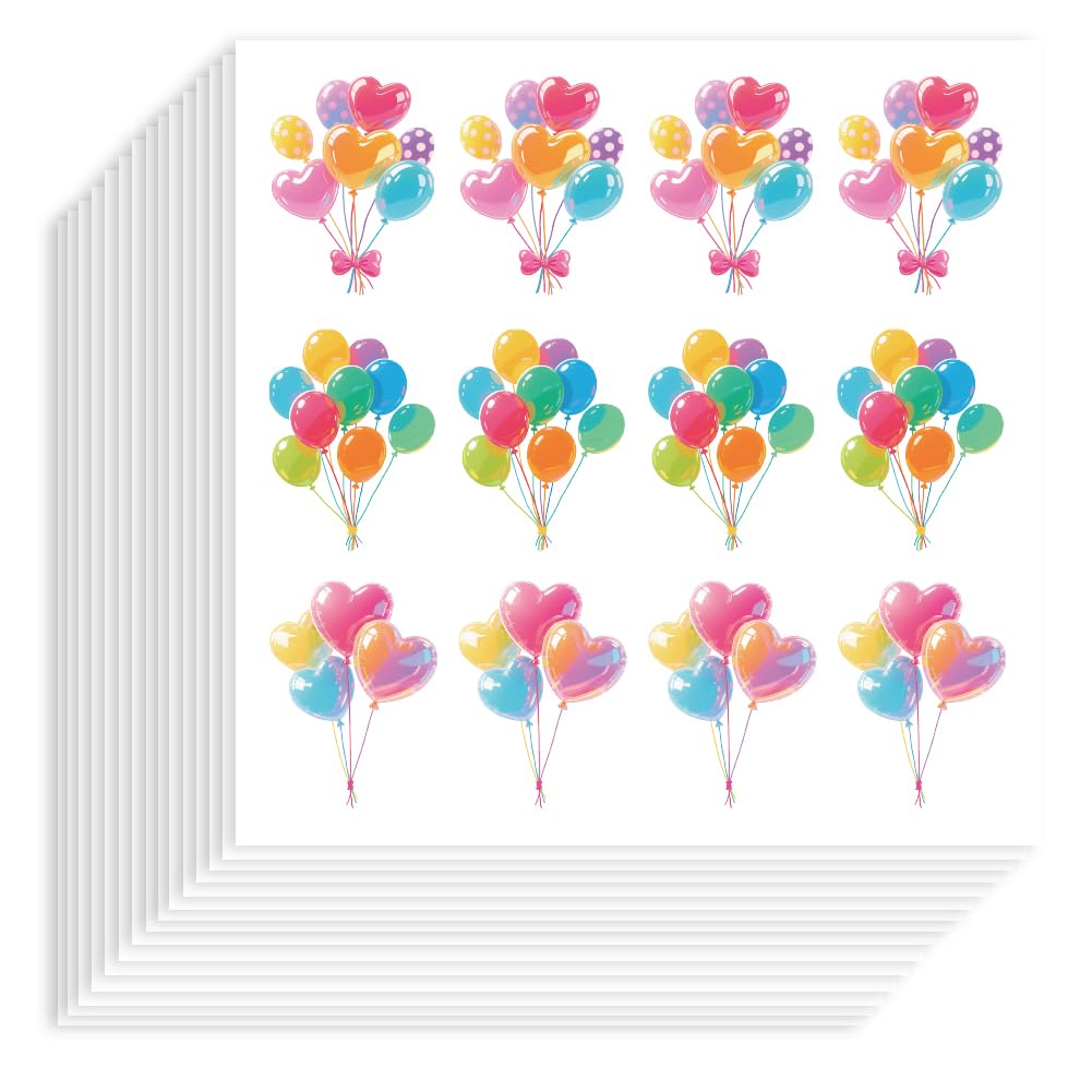 Hobbspring 240Pcs Balloon Stickers Self-Adhesive Paper Decorative Stickers Waterproof Love Balloons Planner Decals for Party Gift Scrapbook Calendar Journals Crafting Decor