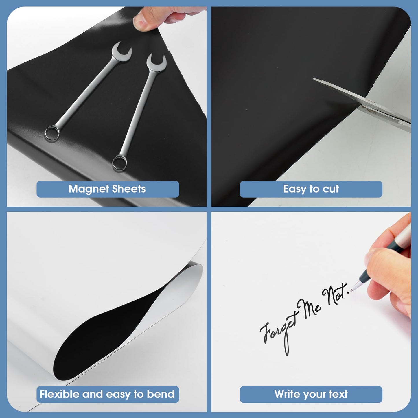 AISIMEE Blank Magnetic Sheet Roll,24”x 25’Strong Magnet Sheets Flexible Roll,30Mil Thickness Magnetic Paper Non Adhesive,White Vinyl Front-Printable-Sign Sheet Safe for Vehicles DIY Craft Projects
