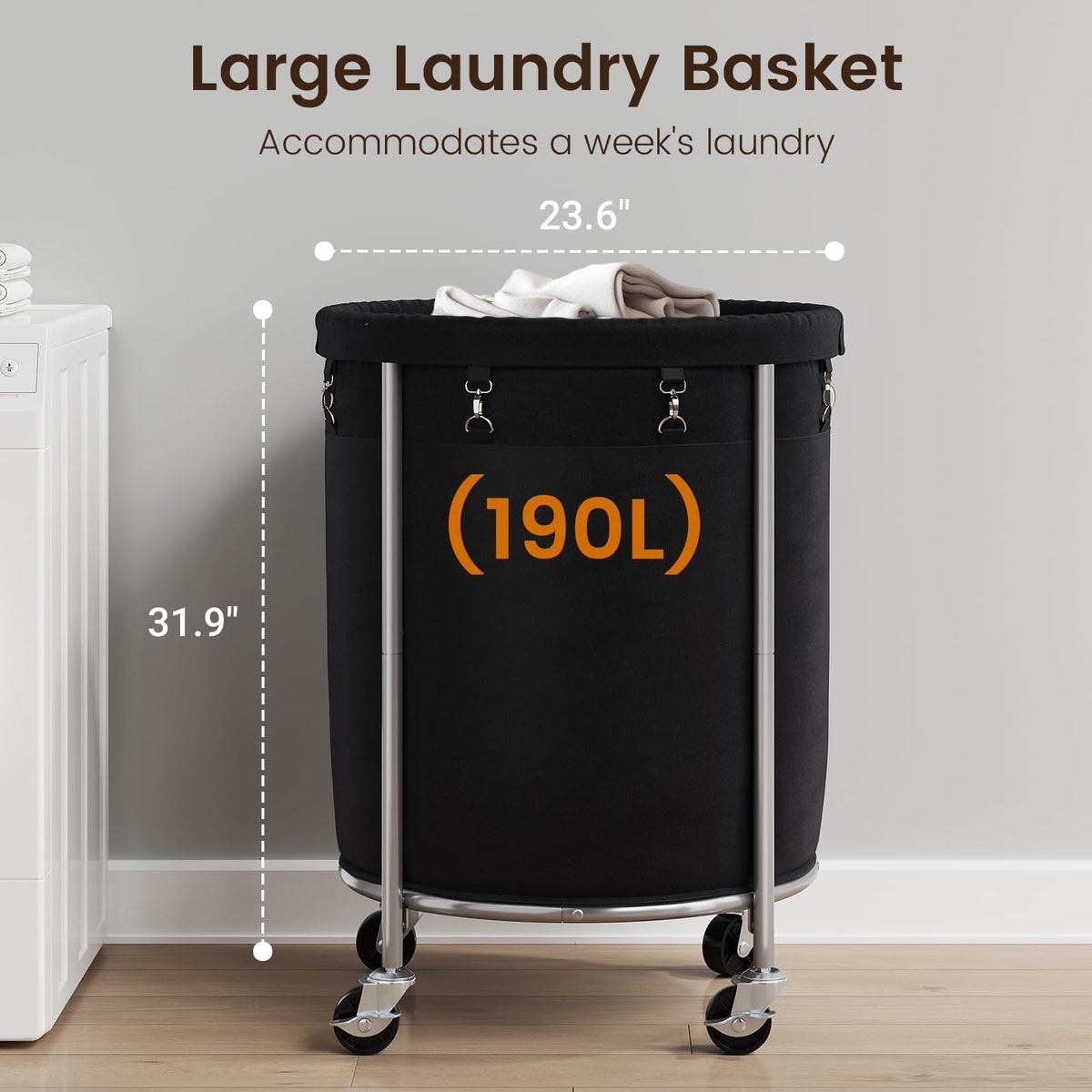 Laundry Basket with Wheels