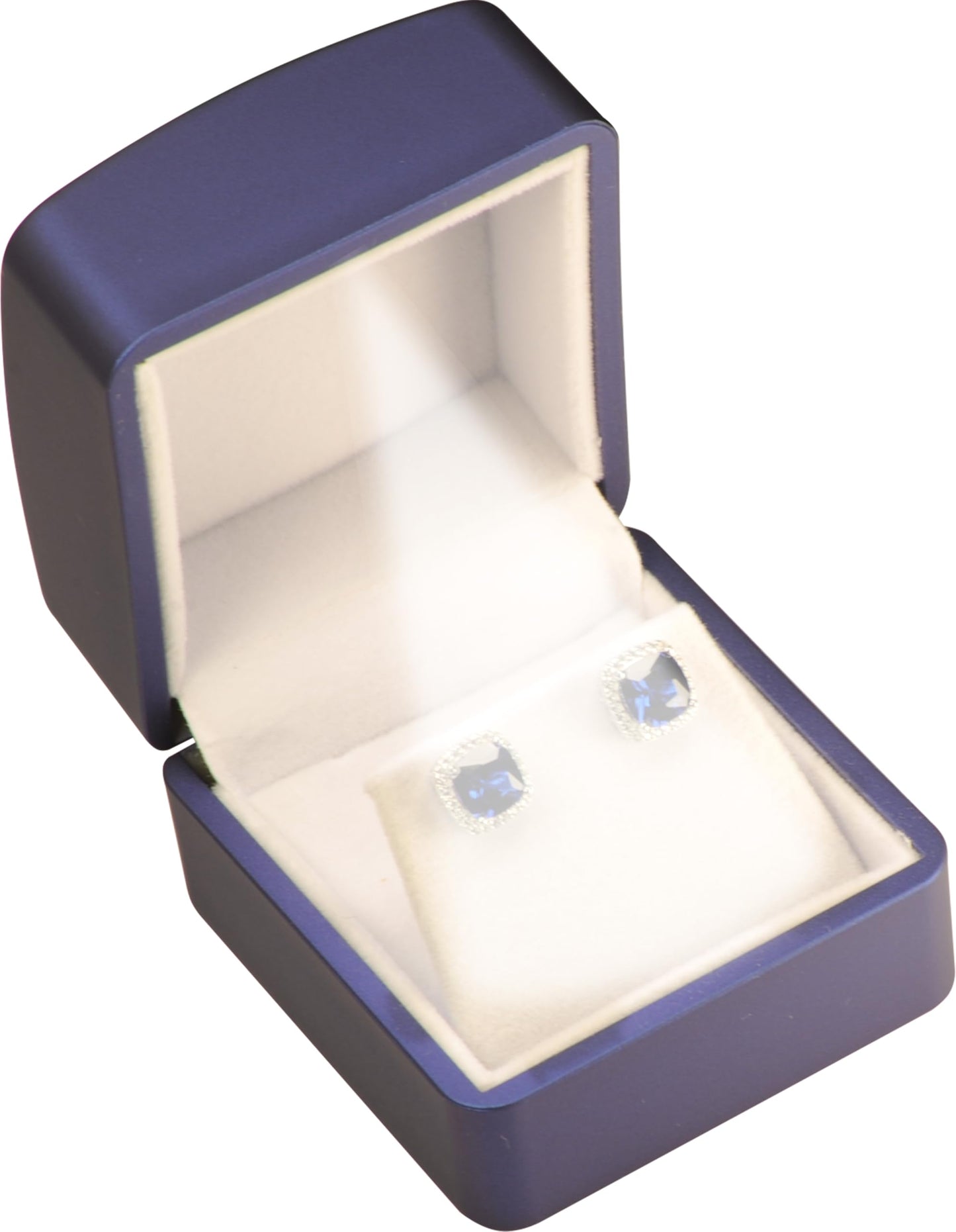 LAODA LED Blue Earring Jewelry Gift Box for Wedding, Birthday...Luxury LED Stud Earring Jewelry Gift Box with Light for Women for Men (Blue Earring Box)