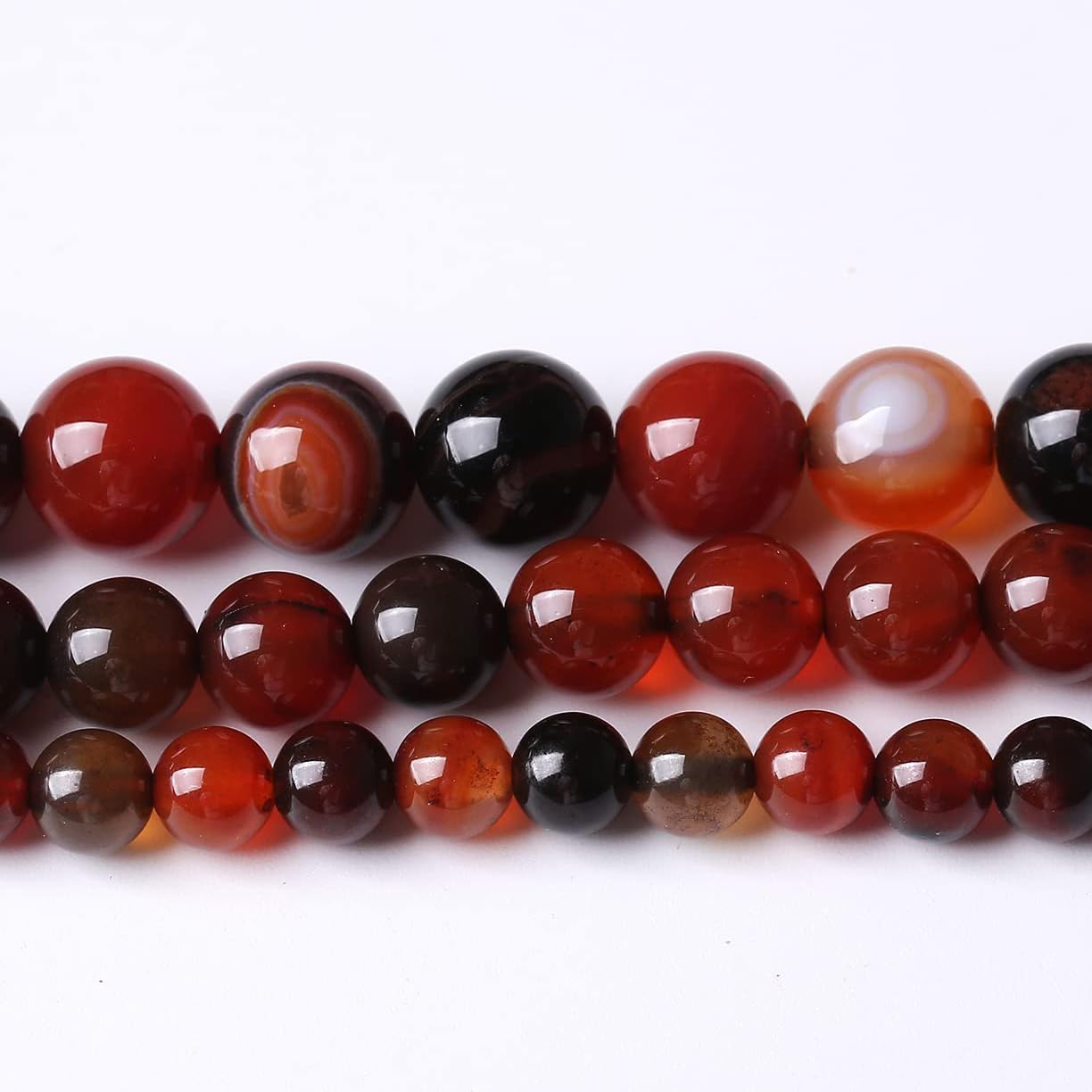 90PCS 4MM Red Persian Agate Natural Gemstone Round Stone Beads for Jewelry Making DIY Energy Stone Healing Power Bracelet 15"