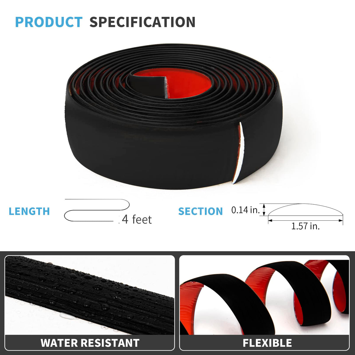 4 FT Self Adhesive Vinyl Floor Transition Strip