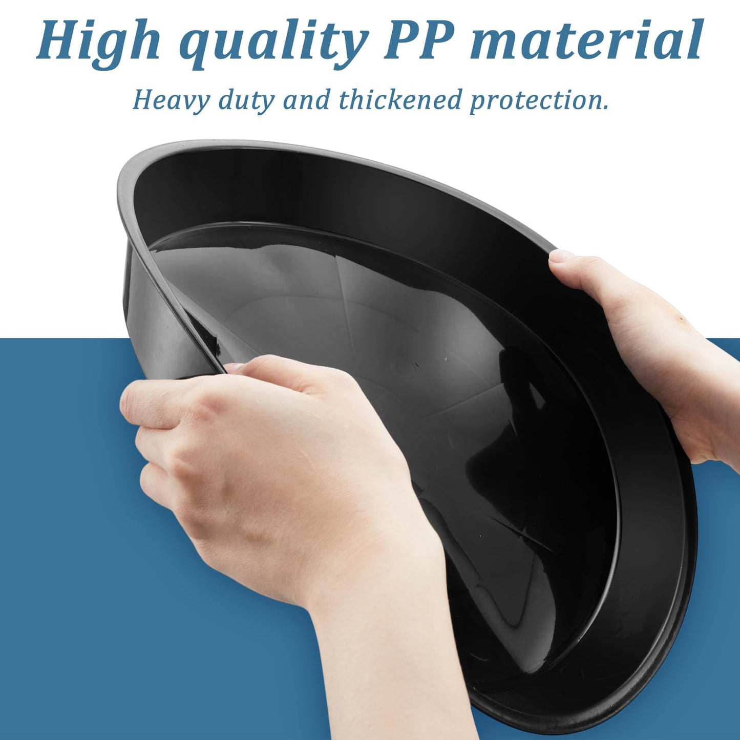 Eccliy 6 Pack Plastic Plant Saucer Heavy Duty Planter Saucers Large Plant Pot Plastic Water Trays for Indoors and Outdoors Flower Drip(12 Inch,Black)