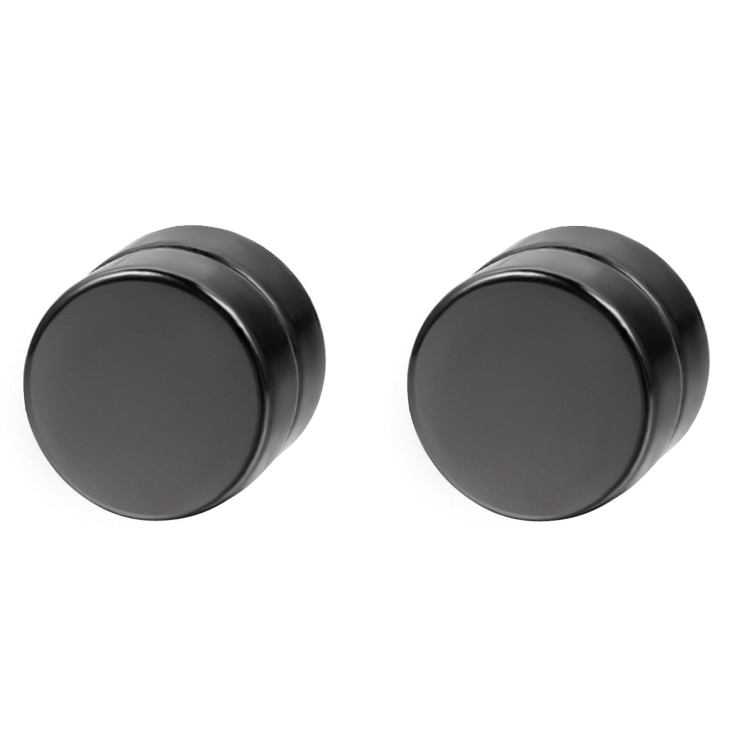 Flongo Men's Women Punk 8PCS 6-12mm Stainless Steel Black Magnetic Non-piercing Clip Fake Cheater Stud Earrings