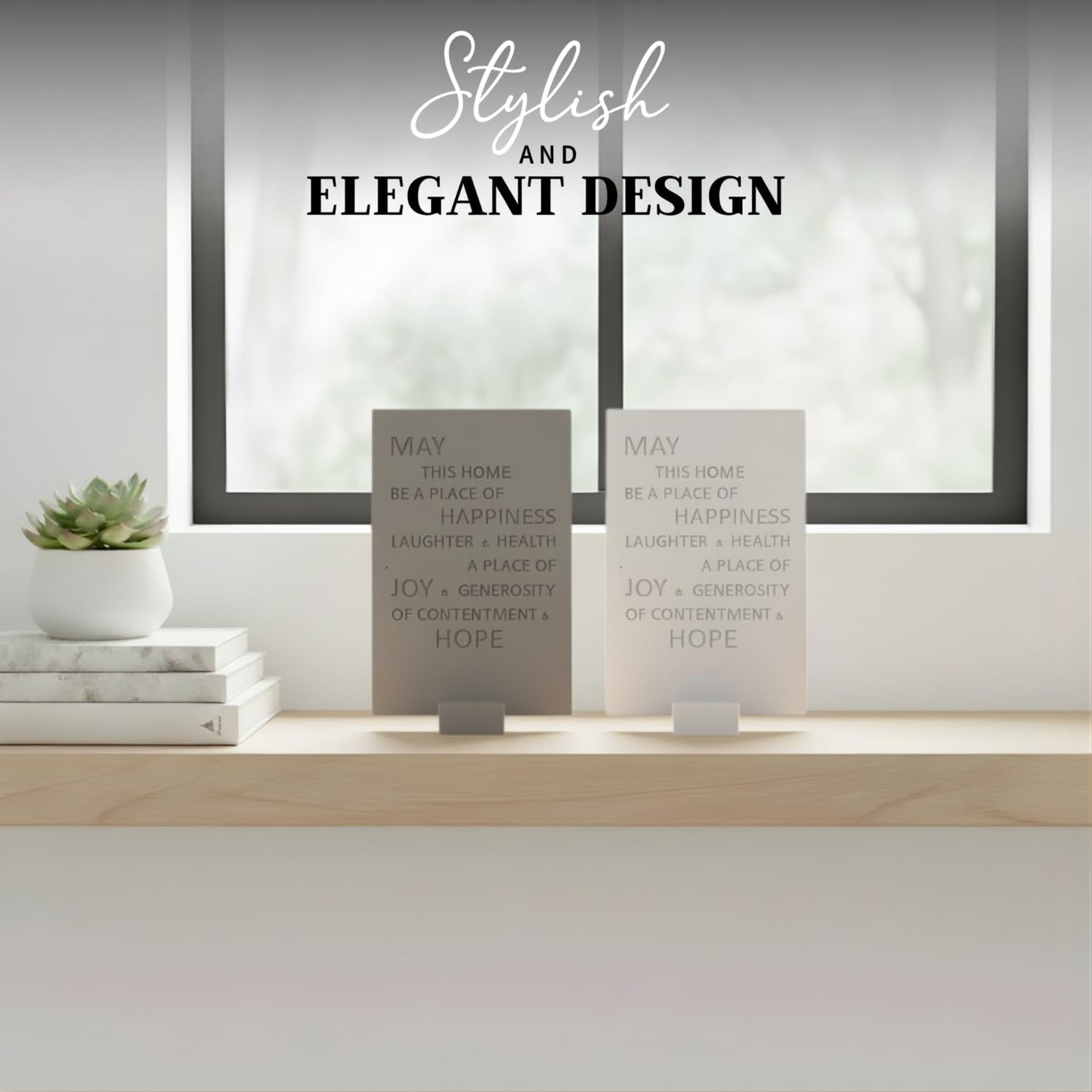 SURI Jewish Home Blessing – Modern Concrete Bless This Home Sign, Jewish Home Decor & New Home Gift
