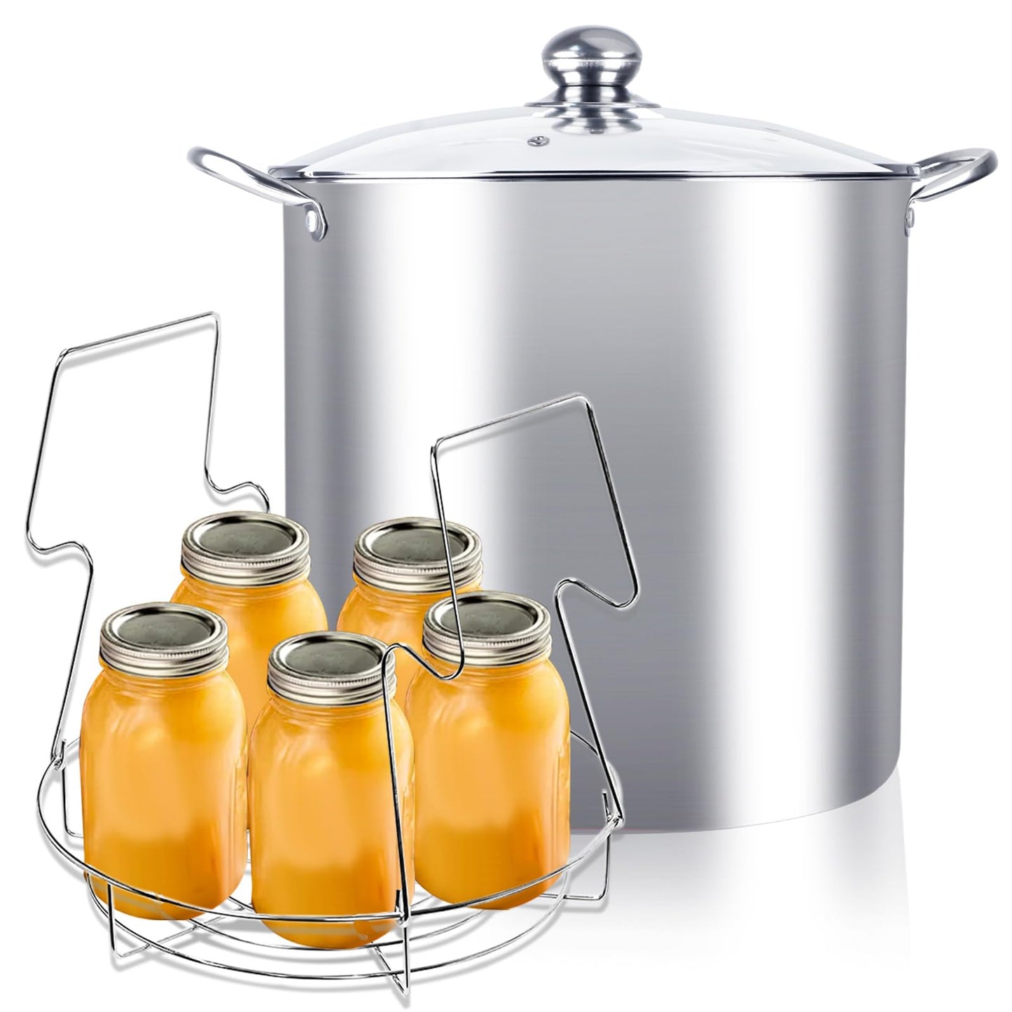 LINMAGCO Canning Supplies Starter kit-Canning Pot, Water Bath Canner with Lid - Stainless Steel, Home Canning Tool Kit, Steam Canner with Rack for Canning