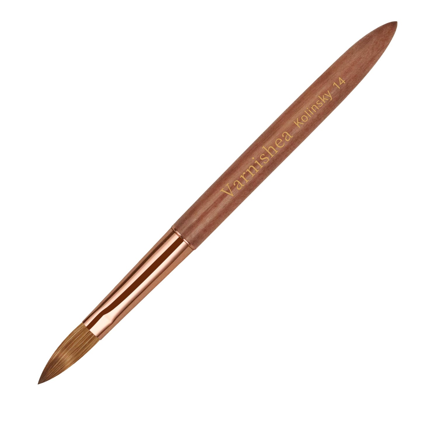 varnishea Pure Kolinsky Hair Acrylic Nail Brush Solid Wood Handle Professional Manicure Brushes for Powder Nail Acrylic Application - Salon & DIY Nail Art Essentials - Size 14, 1.0 Count