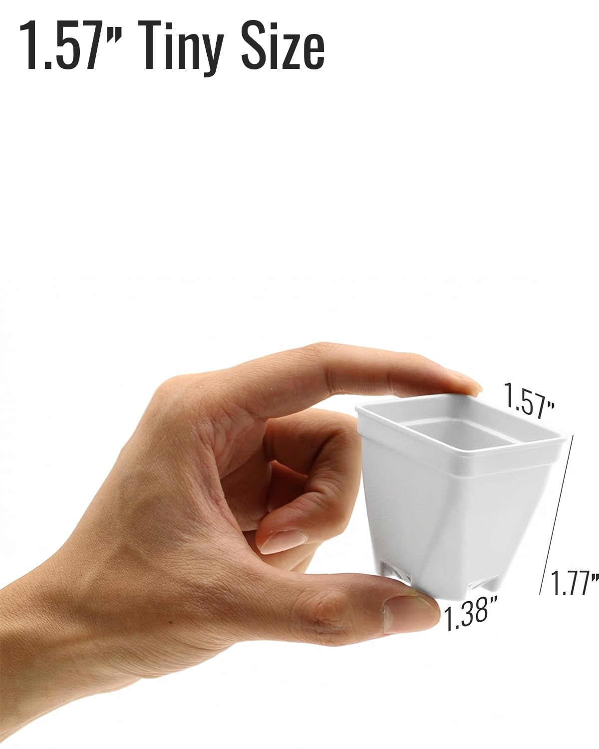 DILIGROW 1.5-Inch Nursery Pots, Thick-Walled PP Plastic, for Home, Office & Garden, Seed Starting & Propagation (48, White)