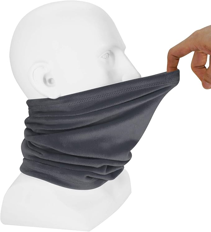 Polar Fleece Neck Warmer - Windproof Winter Neck Gaiter Cold Weather Face Mask For Men Women - 1 Pack
