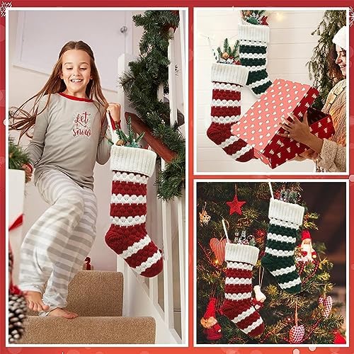 Christmas Stocking Knitting Socks Bag Hanging Christmas Tree Ornaments Christmas Decorations for 2023 New Year