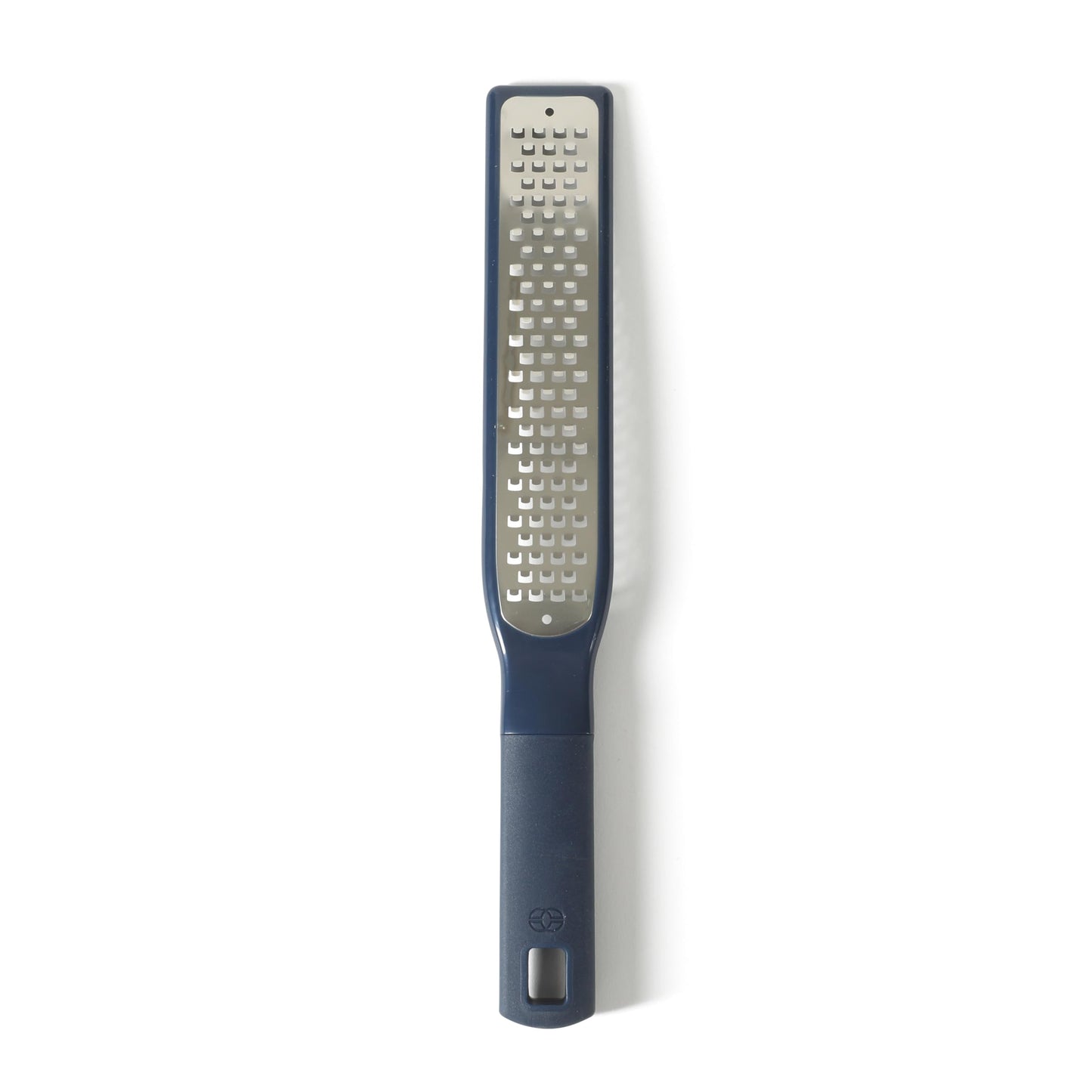 Calphalon Prime Stainless Steel Handheld Grater Lemon Zester W/Cover & Rubber Handle - Navy Blue