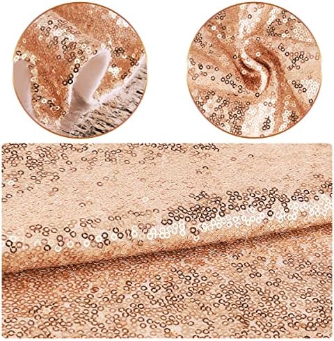yuboo Rose Gold Summertree Skirt, 48 Inch Sequin Glitter Pink Tree Skirt Mat for Party Wedding Birthday Decor Decorations for the Home