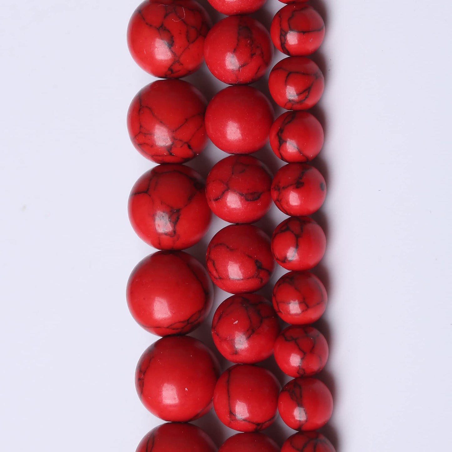 10MM Red Turquoise Round Loose Beads Natural Gem Beads Crystal Energy Stone Beads for Jewelry Making DIY Bracelet Necklace