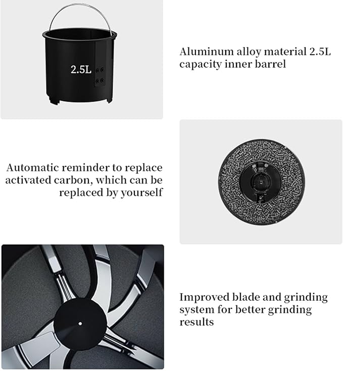 Kitchen Organics Waste Compost Bin Garbage Recycling Food Waste Disposer 2.5L Electric Composter for Kitchen,Helps Turn Food Waste Into Pre-Compost,
