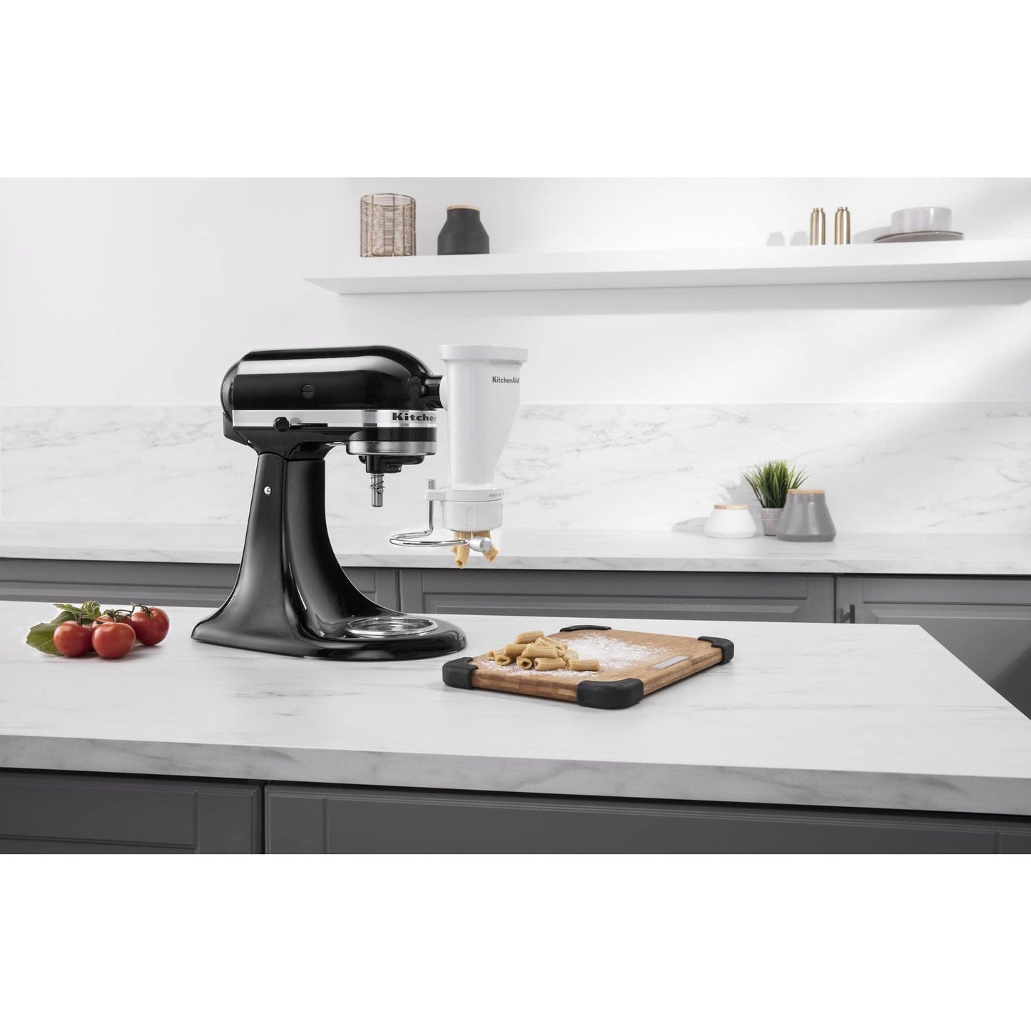 KitchenAid Ksmpexta Gourmet Pasta Press Attachment with 6 Interchangeable Pasta Plates, White