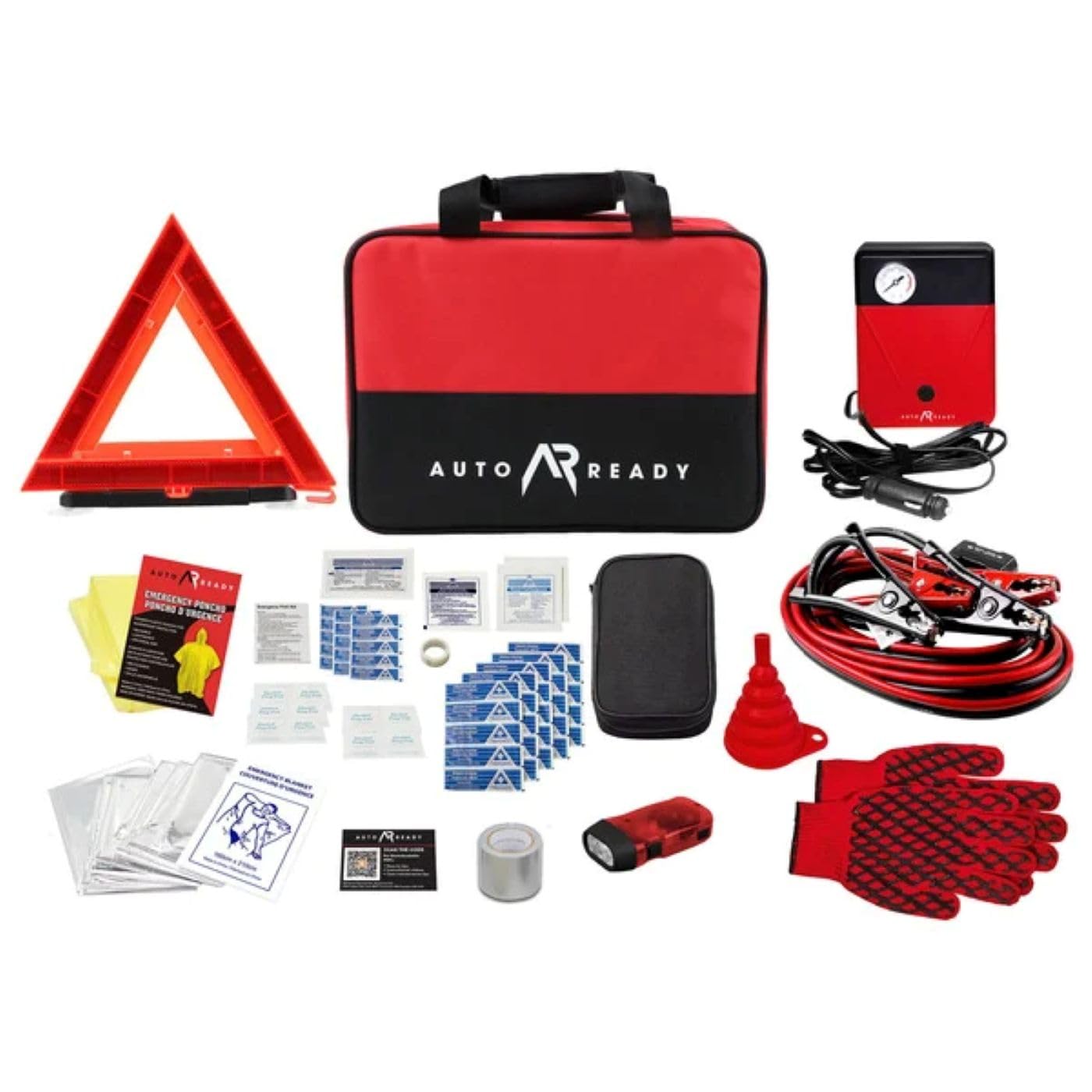 Auto Ready 68-Piece Roadside Emergency Kit – Car Safety, First Aid & Breakdown Essentials
