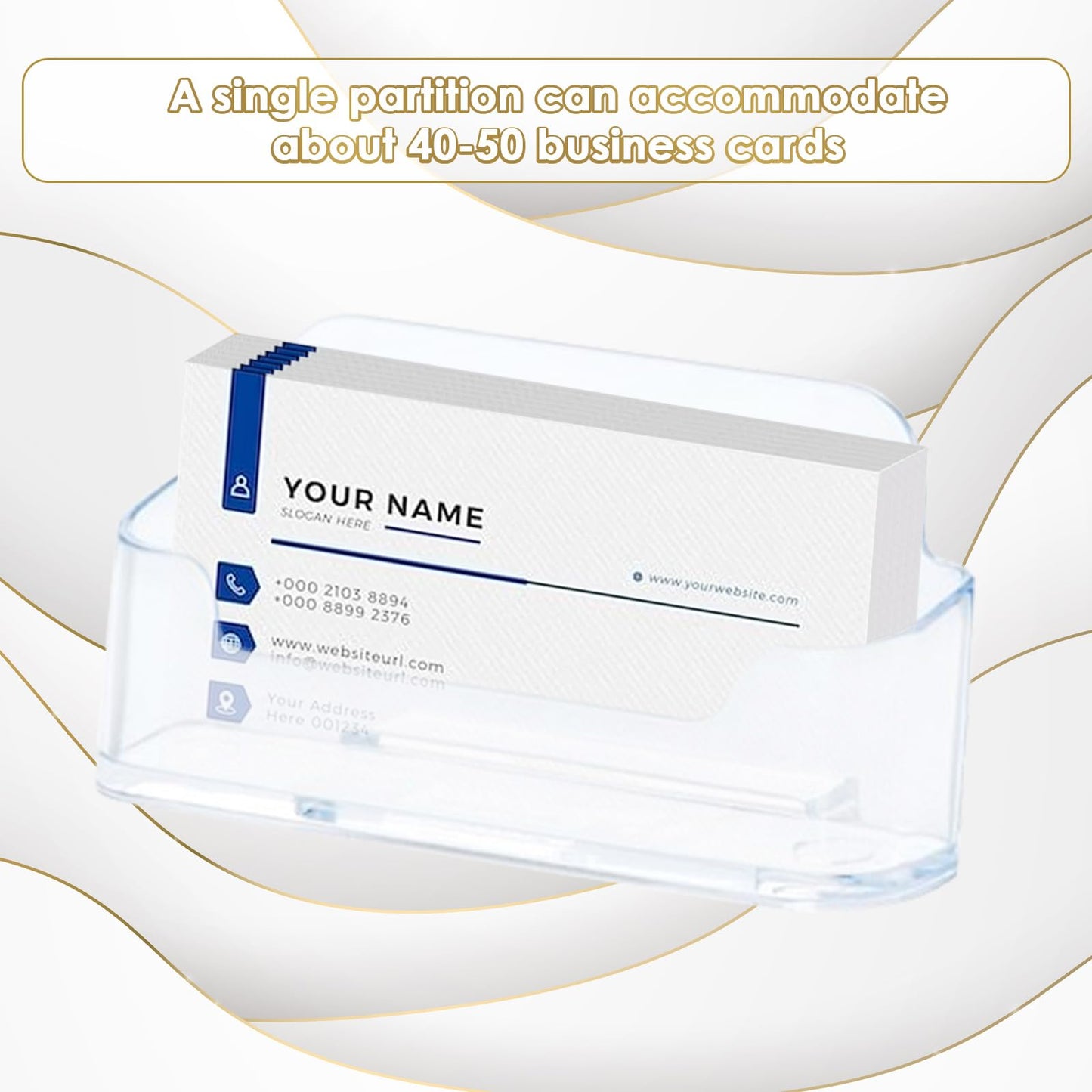 60 Pack Acrylic Business Card Holder for Desk, Clear Plastic Business Cards, Acrylic Business Card Display, Display Plastic Business Card Stand, Business Card Holders,Fits 40-50 Business Cards