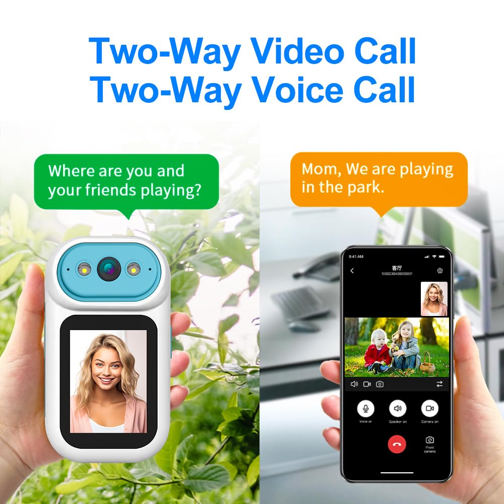 Video Calling Handheld Security Camera Indoor,Nanny Camera Baby Camera Pet Camera,2-Way Video Call 350°Pan Cameras for Home Security,Move Tracking,Alarm Push 1080P 2.8inch Screen,Night Vision