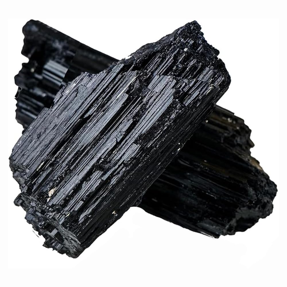 2PCS Natural Raw Stone Healing Crystals Bulk, Gemstones for Reiki, Meditation, Home Decor, Garden Fountain Rocks (Black Tourmaline)
