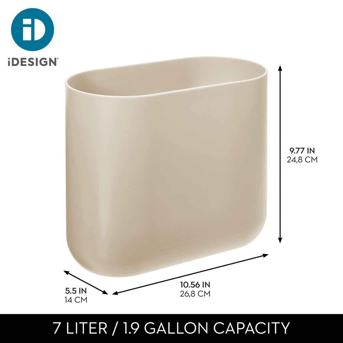 Small Slim Plastic Bathroom Trash Can