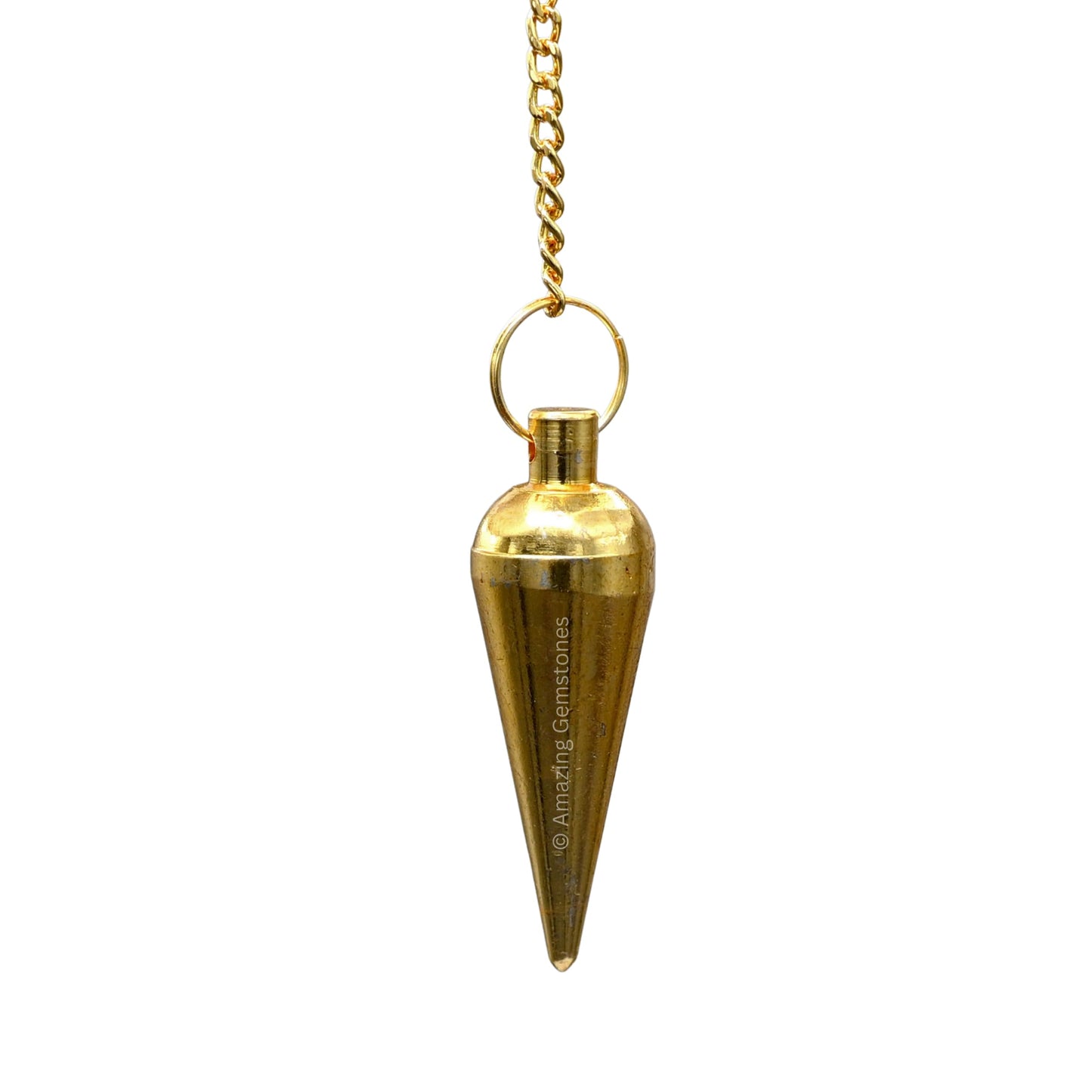 Amazing Gemstone Healing Metal Pendulums for Divination, Gold Dome Cone Long Point Steel Copper Pendulum High Energy Pendulo de Bronce Pendulos de Mesa MP70