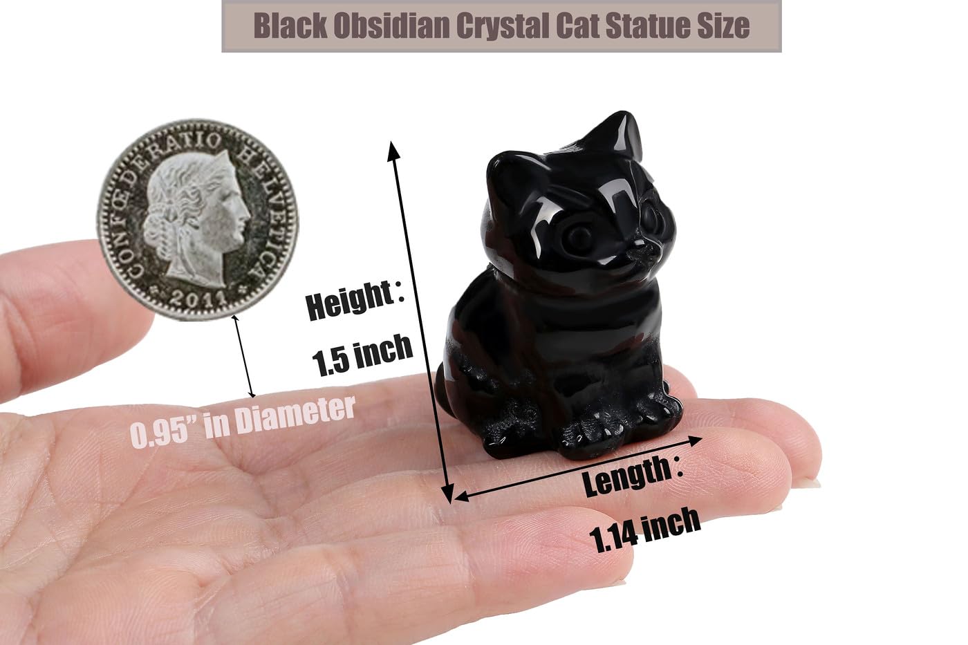 DUQGUHO Black Cat Decor Obsidian Cat Crystal Figurines Mom Crystals Gifts for Cat Lovers Men Women Lucky Cute Cat Statue Loss of Cat Sympathy Gift Mothers Cute Decoration