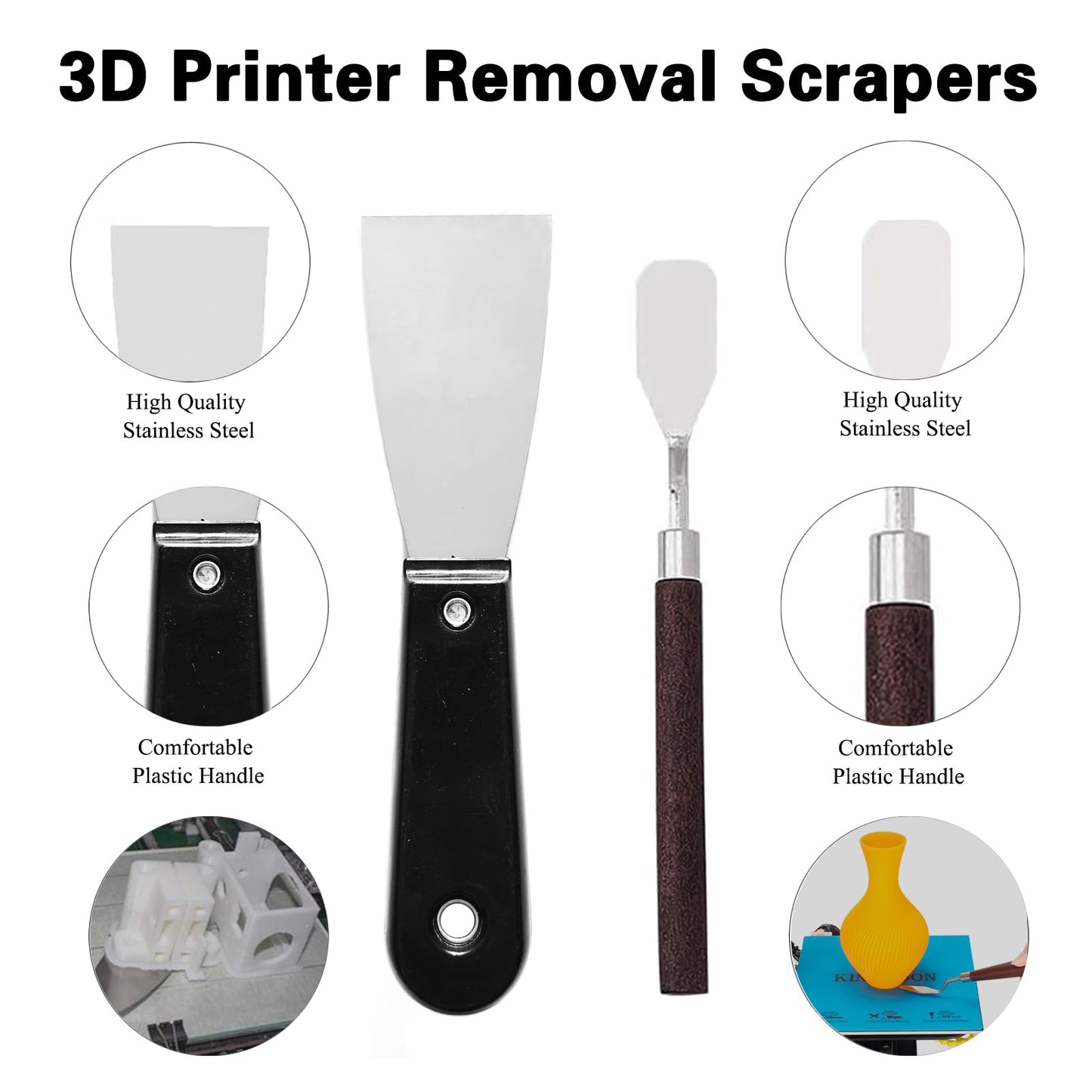 24Pcs 3D Printer Tools Kit, 3D Printer Accessories Removal Tools Includes Nozzle Cleaning Kit, Putty Knife Scraper, Brushes, Tweezers, Diamond Files for 3D Prints Cleaning Finishing