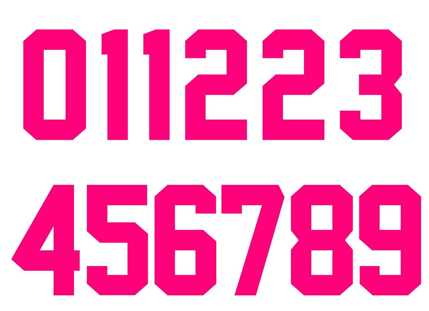 Numbers Kit(0-9),6" Tall for Sports T-Shirt Jersey Football Baseball,Iron On, Heat Transfer, Team,t-Shirt(Style A) (Fluorescent Raspberry(0-9))