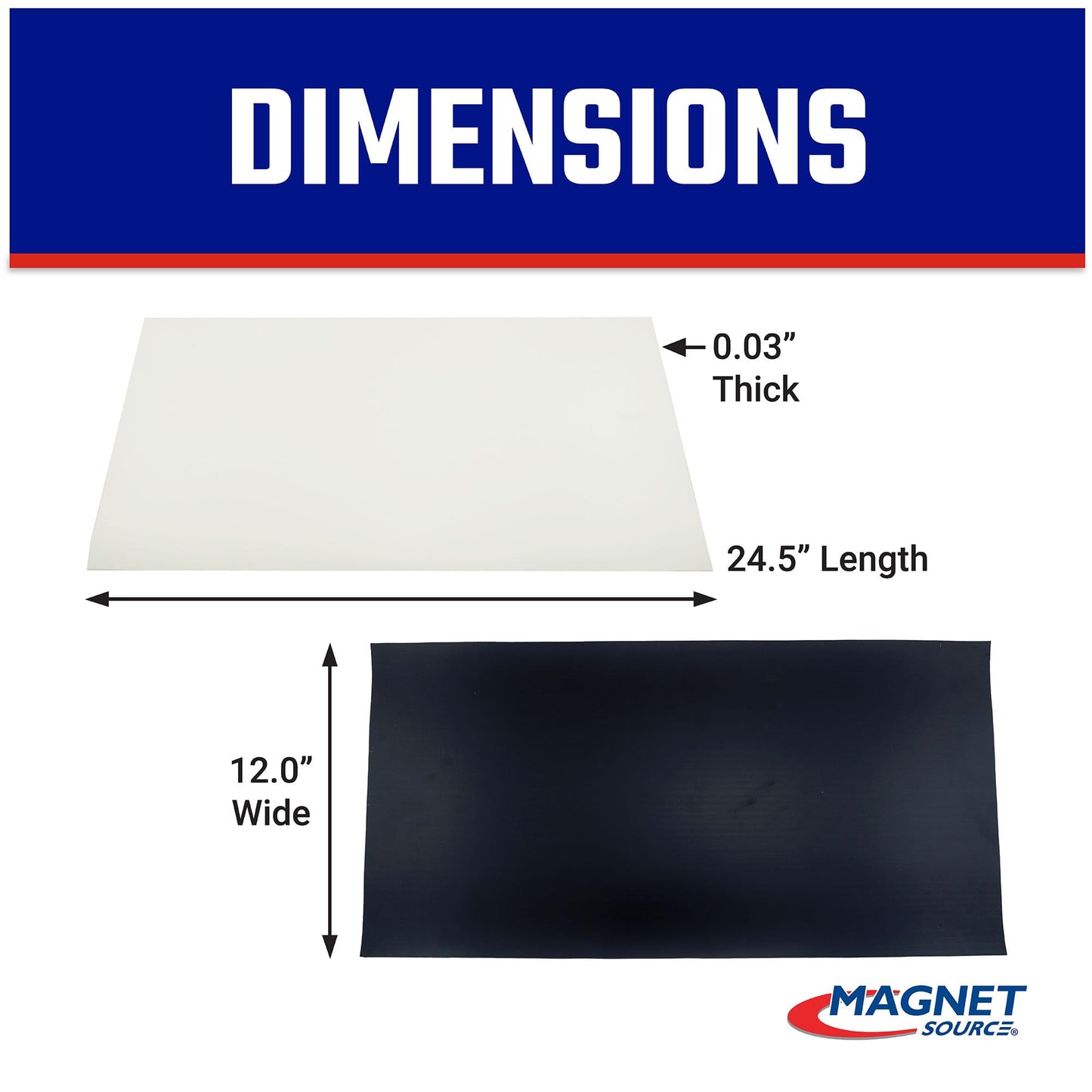Master Magnetics Flexible Magnetic Sheet - Non-Adhesive Magnet - Ideal for Car Signs - Strong DIY Magnets for Fridge, Dry Erase Board, Crafting - 24.5" L x 12" W - White Vinyl Front - 1-Pack