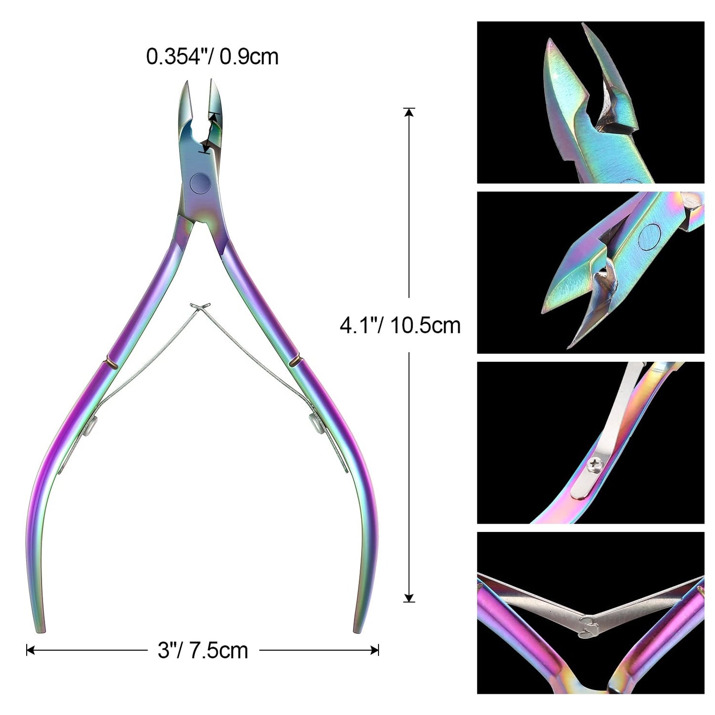 8 Pieces Cuticle Trimmer Stainless Steel Cuticle Nippers Pointed Blade Dead Skin Cutter Clipper Remover Scissors Manicure Tools for Fingernails and Toenails(Vivid Color)